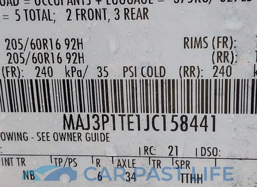 MAJ3P1TE1JC158441# 9