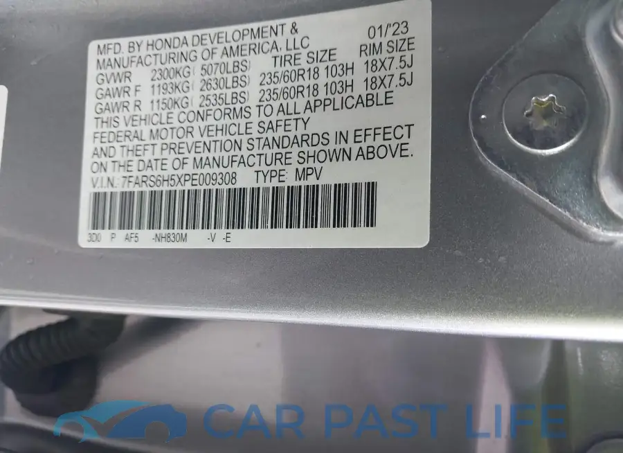 7FARS6H5XPE009308# 9