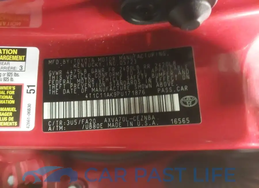 4T1C11AK9PU171876# 9