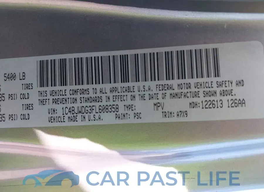 1C4BJWDG3FL608358# 9