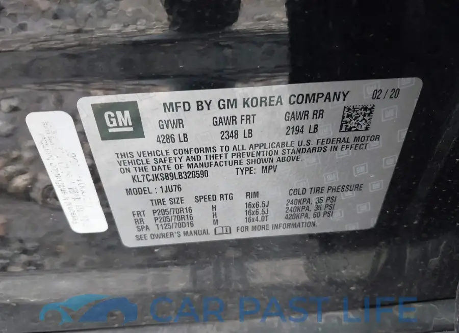 KL7CJKSB9LB320590# 9