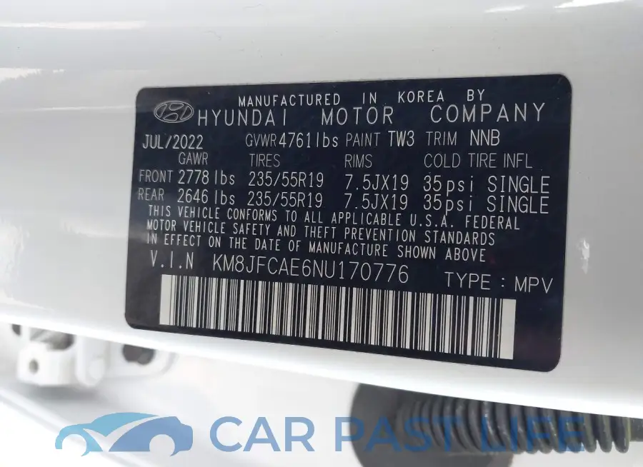 KM8JFCAE6NU170776# 9