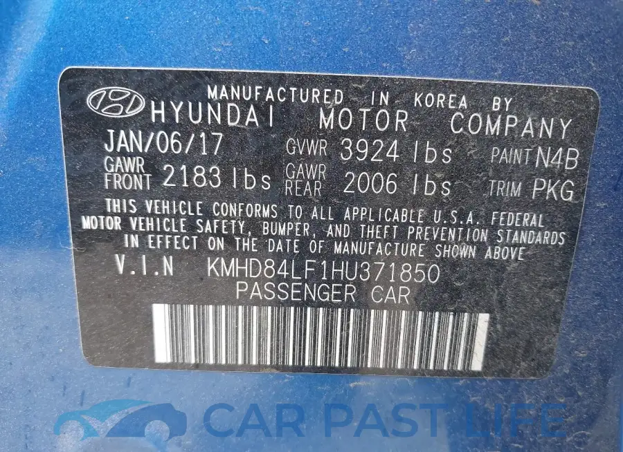 KMHD84LF1HU371850# 9