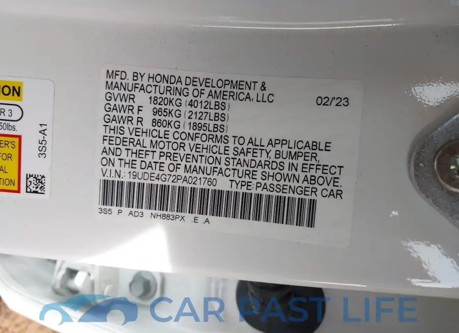 19UDE4G72PA021760# 9