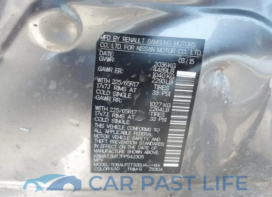 KNMAT2MT7FP542305# 9