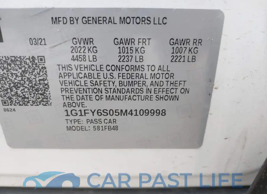 1G1FY6S05M4109998# 8