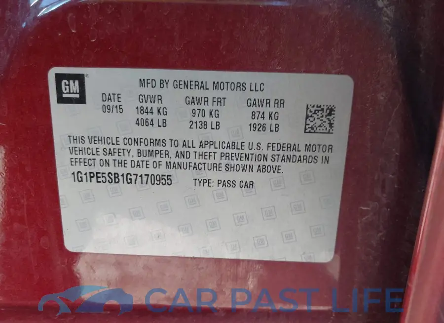 1G1PE5SB1G7170955# 9