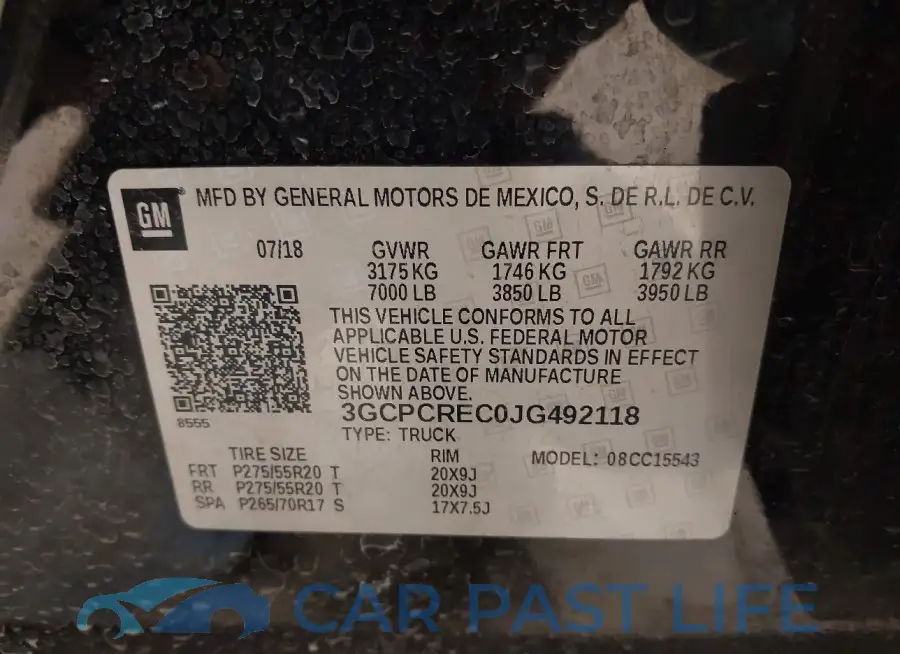 3GCPCREC0JG492118# 9