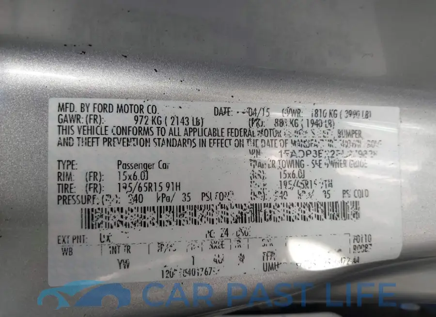 1FADP3E22FL279828# 9