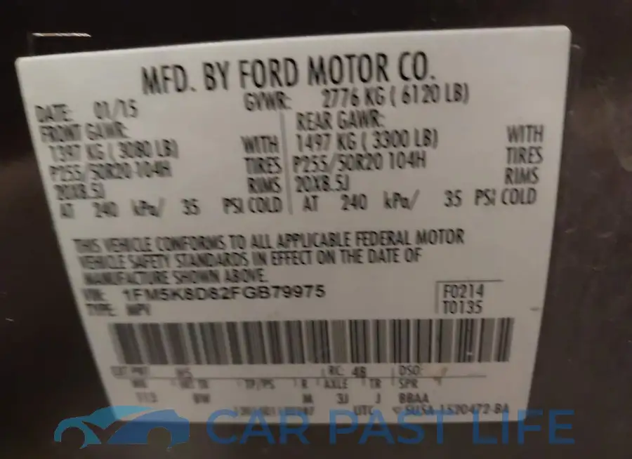 1FM5K8D82FGB79975# 9