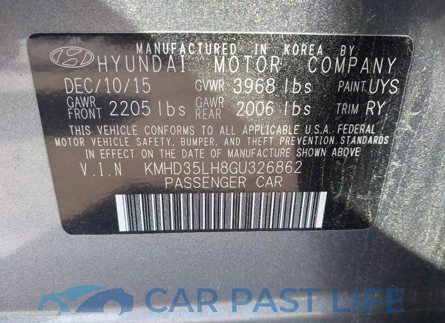 KMHD35LH8GU326862# 9