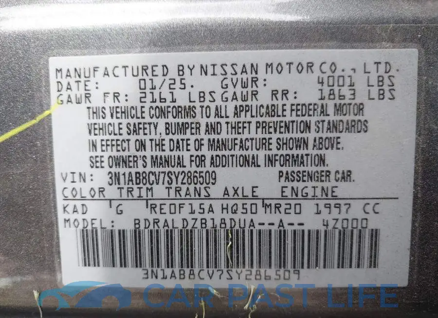 3N1AB8CV7SY286509# 9