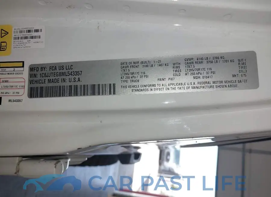 1C6JJTEG8ML543357# 9