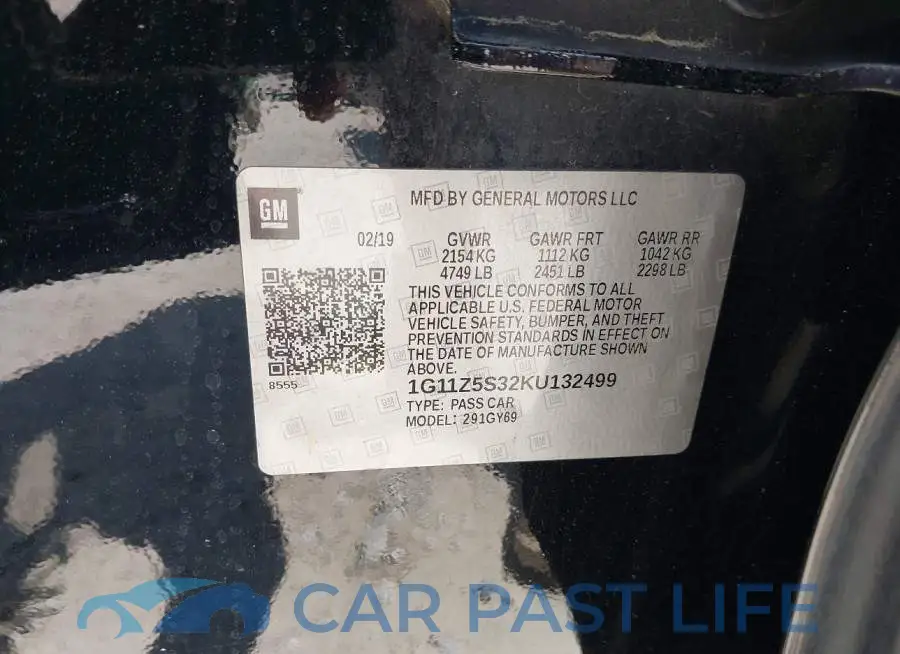 1G11Z5S32KU132499# 9