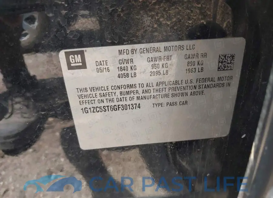 1G1ZC5ST6GF301374# 9