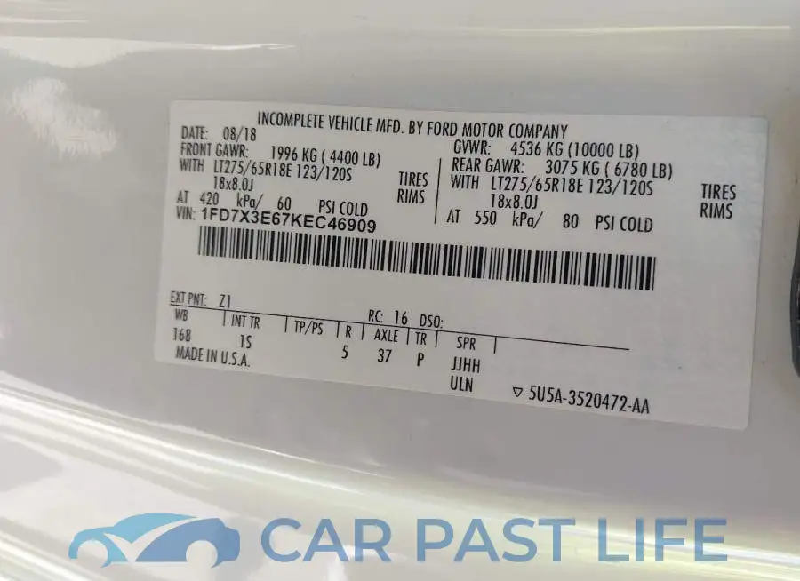 1FD7X3E67KEC46909# 9