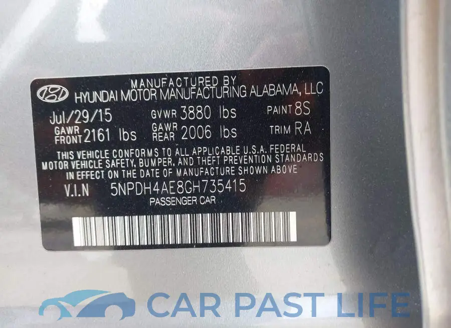 5NPDH4AE8GH735415# 9