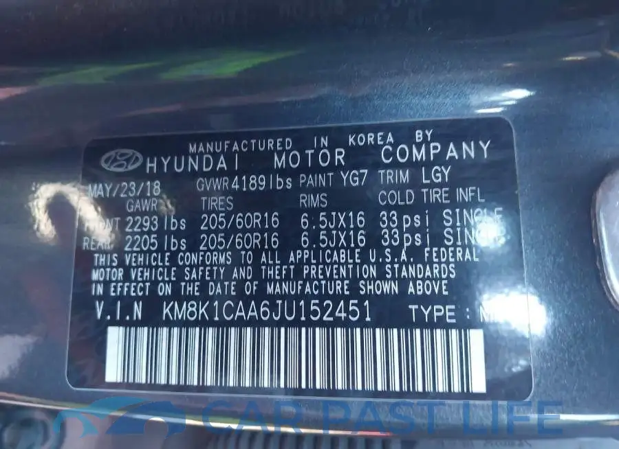 KM8K1CAA6JU152451# 9