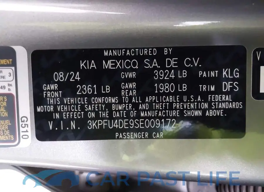 3KPFU4DE9SE009172# 9