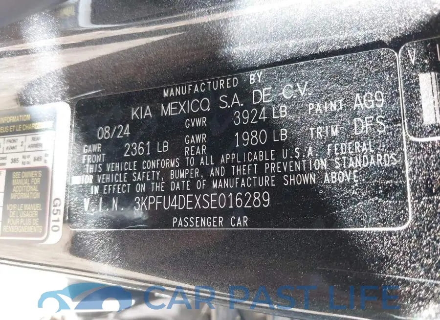 3KPFU4DEXSE016289# 9