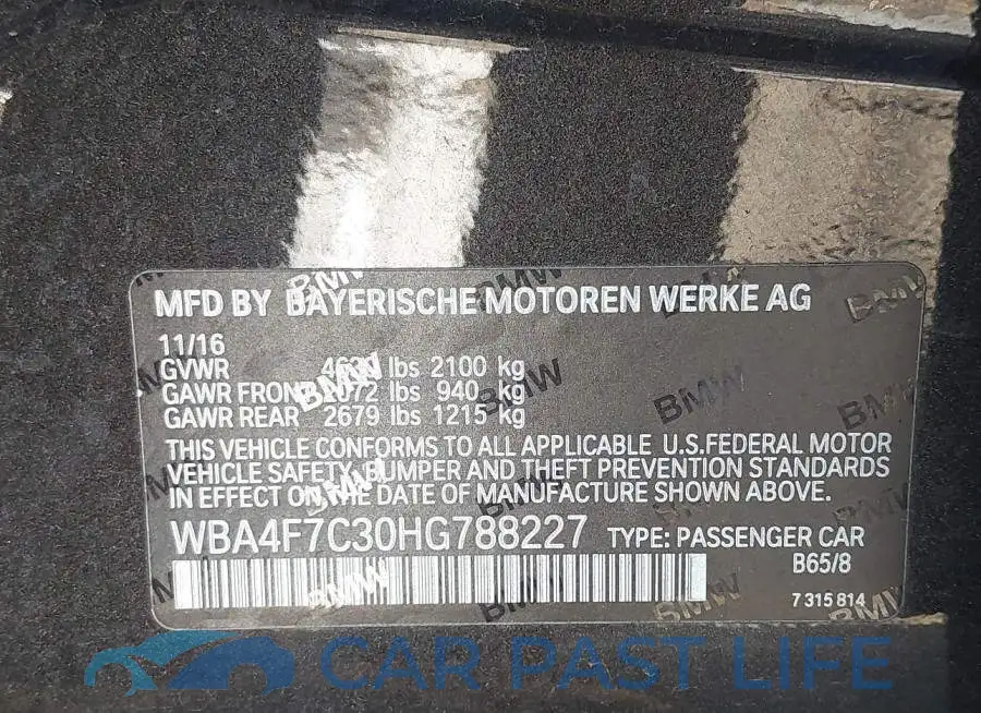 WBA4F7C30HG788227# 9