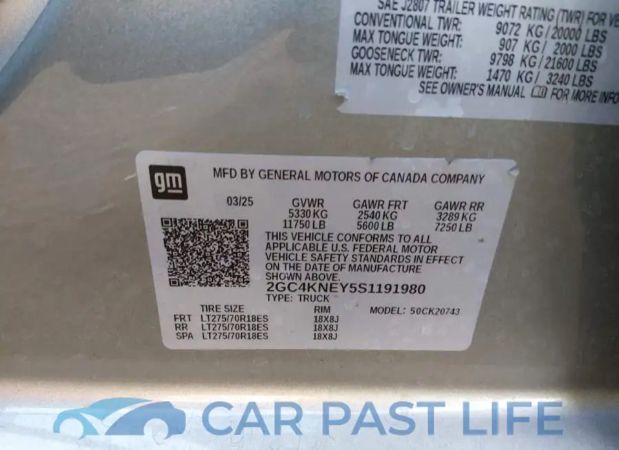2GC4KNEY5S1191980# 9