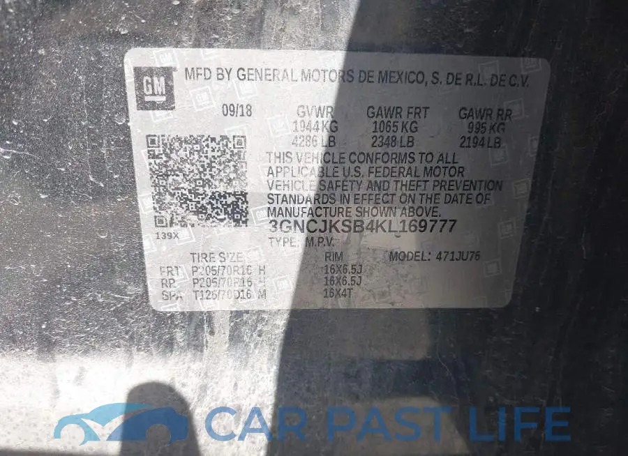 3GNCJKSB4KL169777# 9