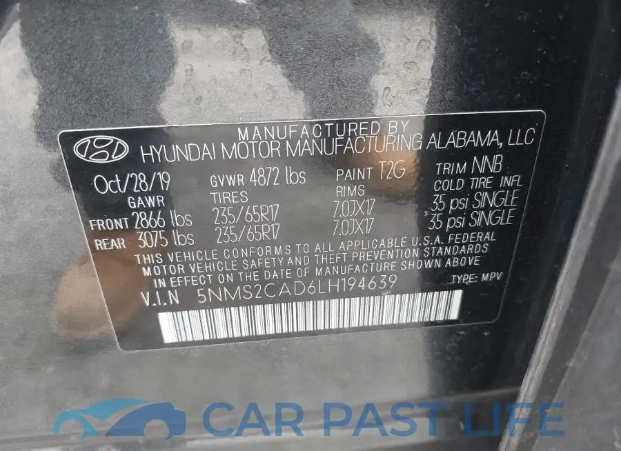 5NMS2CAD6LH194639# 9