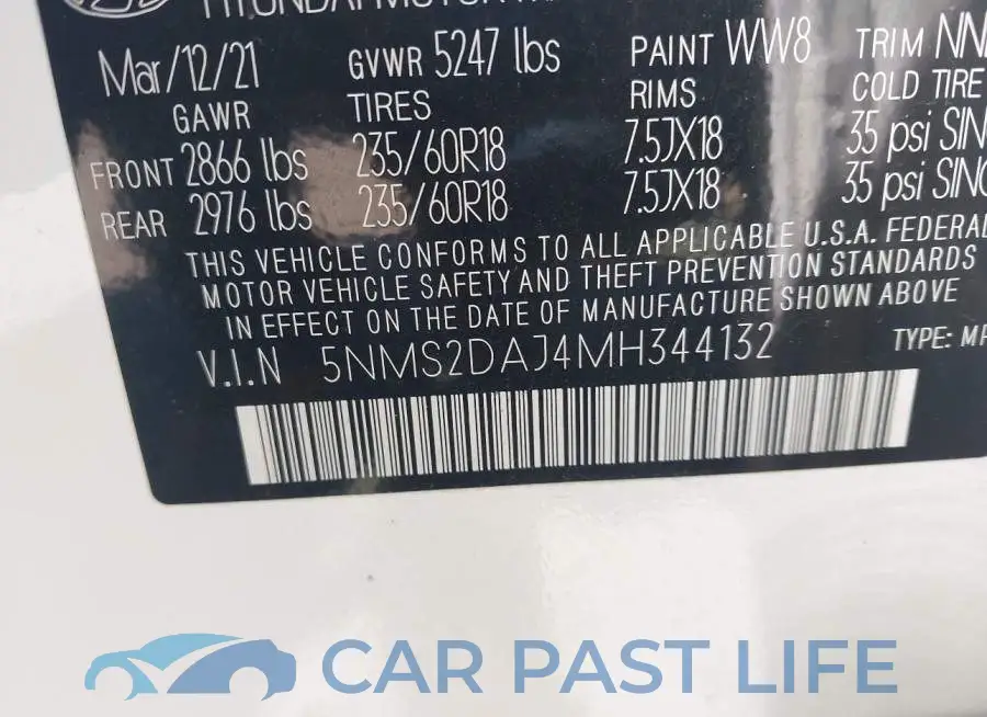 5NMS2DAJ4MH344132# 9