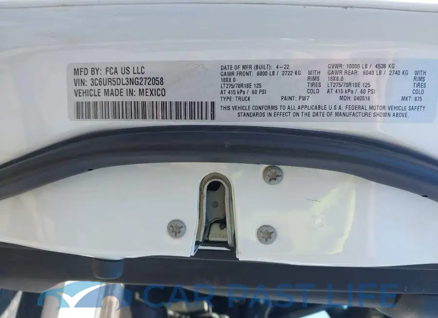 3C6UR5DL3NG272058# 9