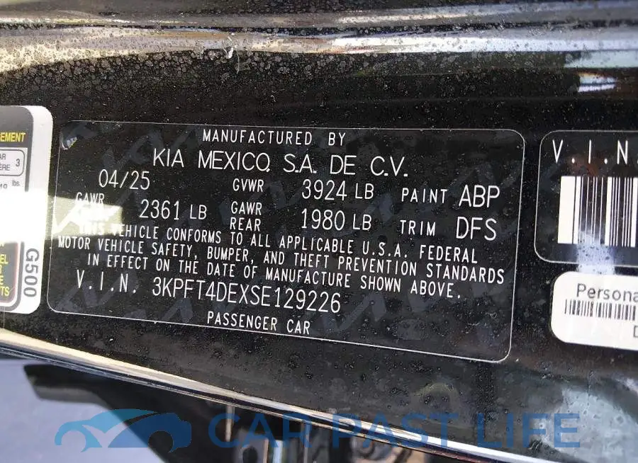3KPFT4DEXSE129226# 9