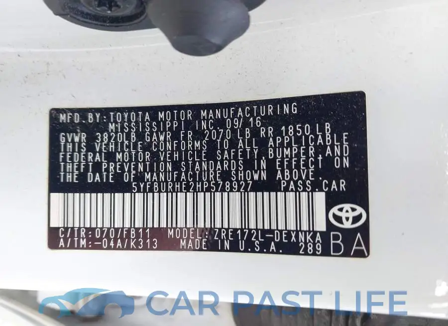 5YFBURHE2HP578927# 9