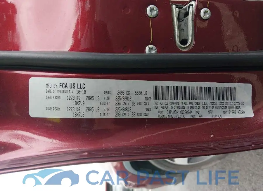 1C4PJMDN1KD320044# 9