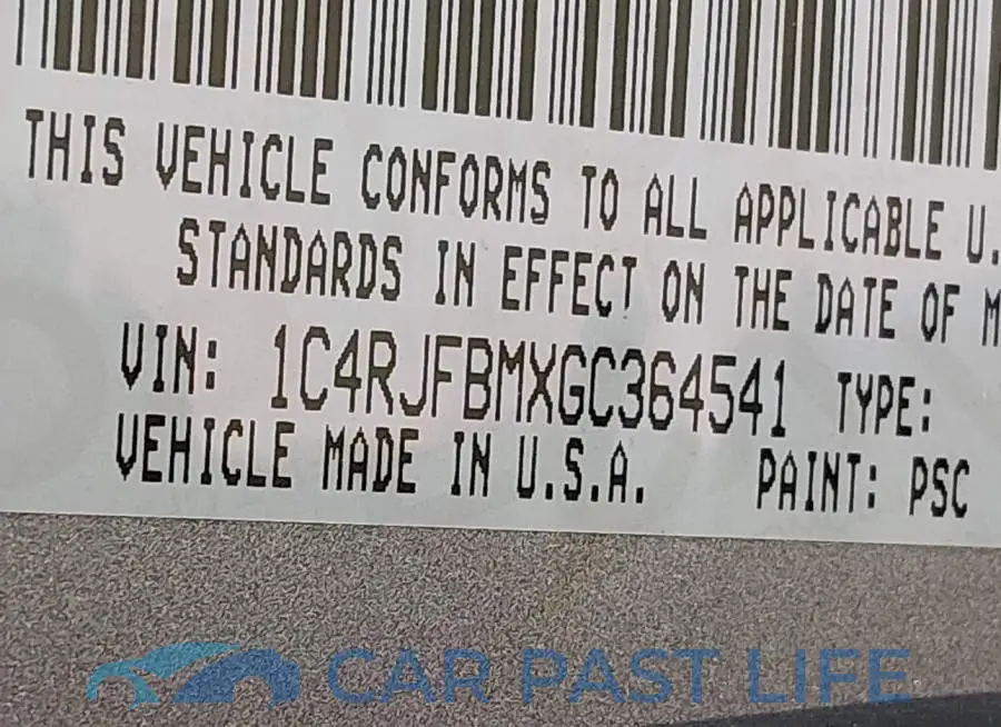 1C4RJFBMXGC364541# 9