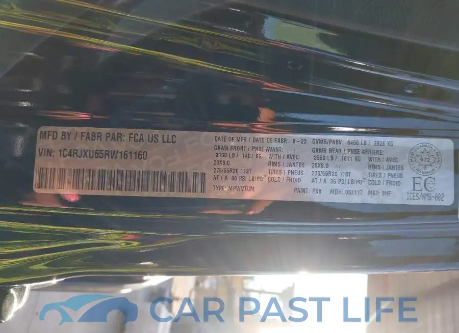 1C4RJXU65RW161160# 9