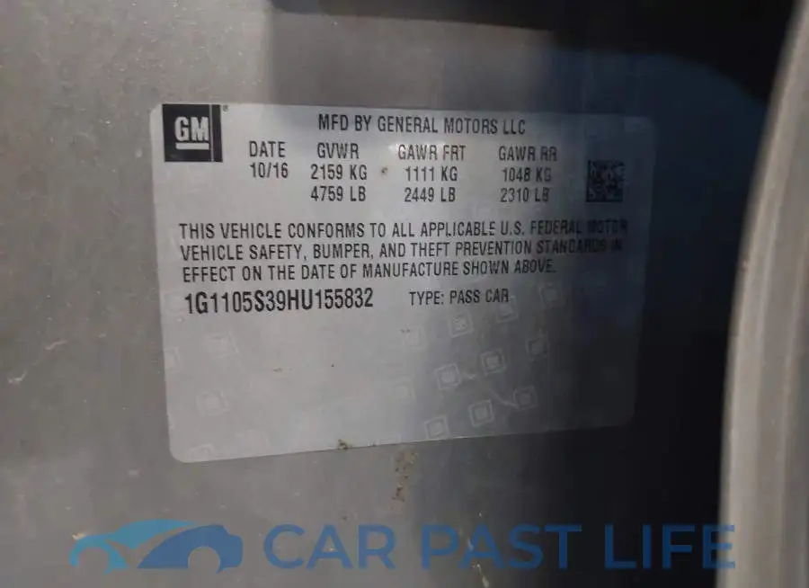 1G1105S39HU155832# 9
