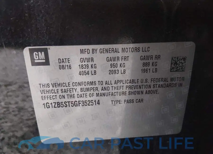 1G1ZB5ST5GF352514# 9