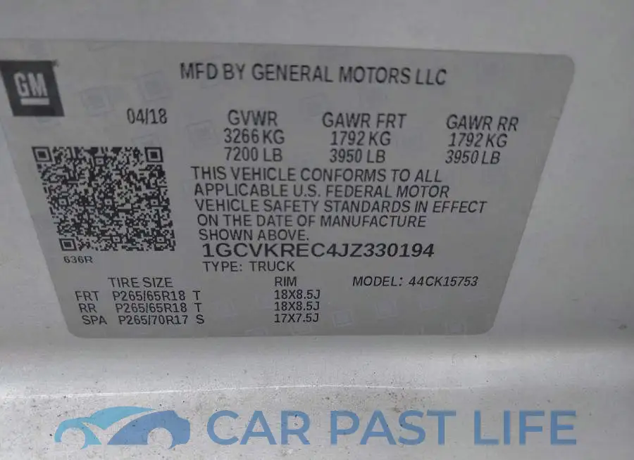 1GCVKREC4JZ330194# 9