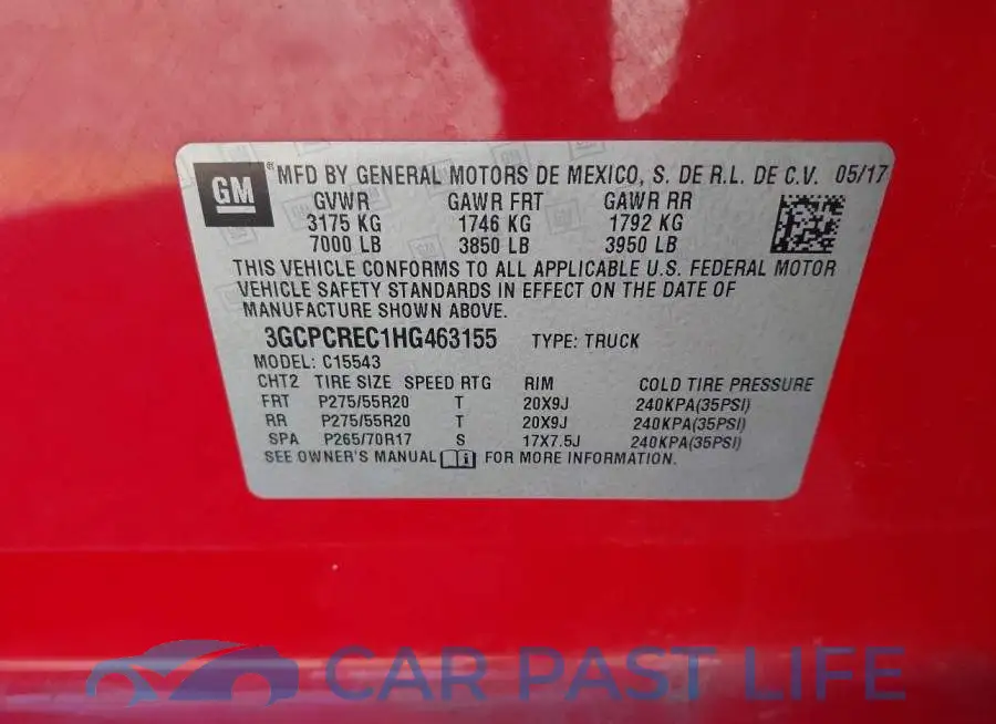 3GCPCREC1HG463155# 9