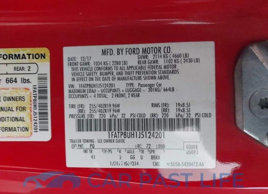 1FATP8UH1J5124201# 9