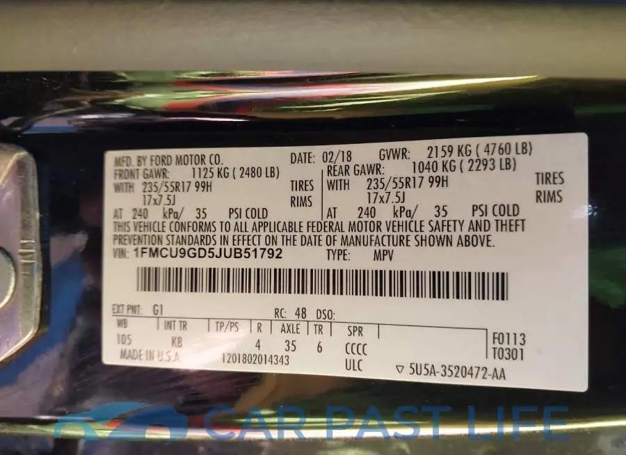 1FMCU9GD5JUB51792# 9