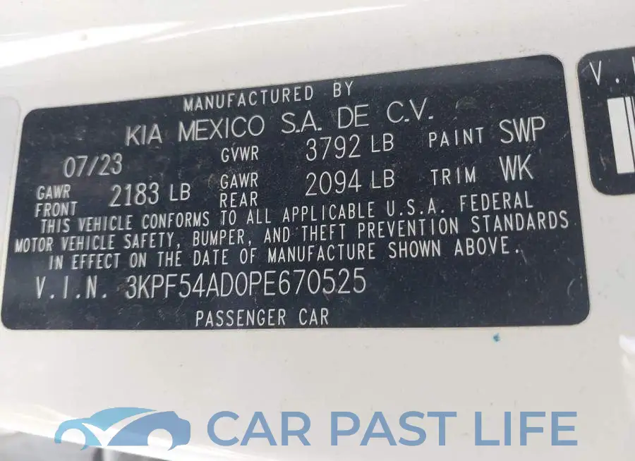 3KPF54AD0PE670525# 9