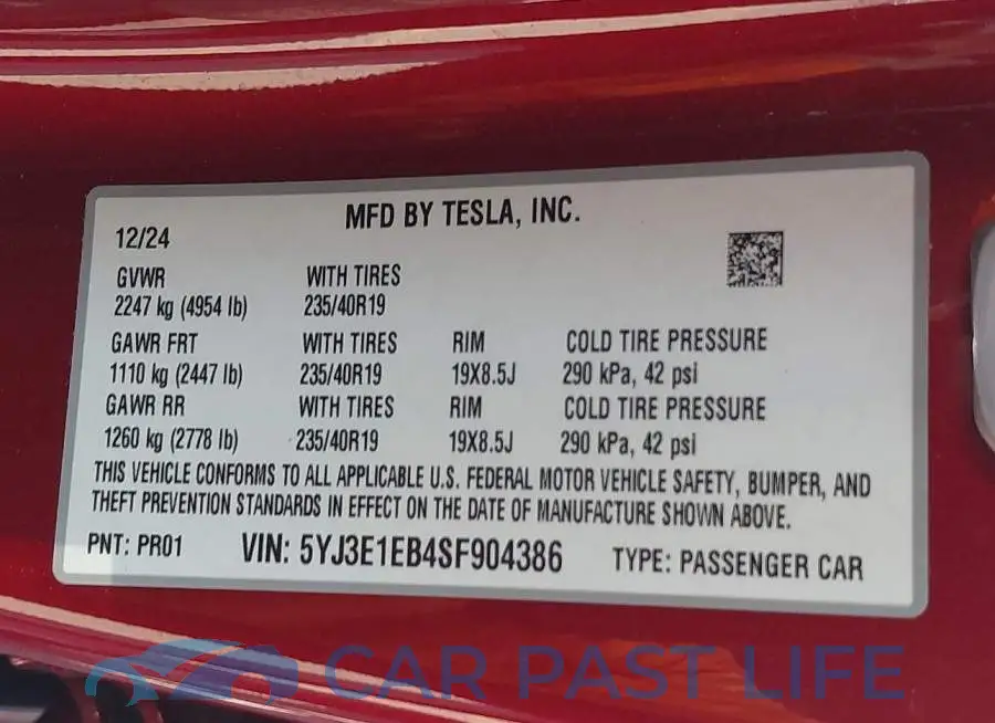 5YJ3E1EB4SF904386# 9
