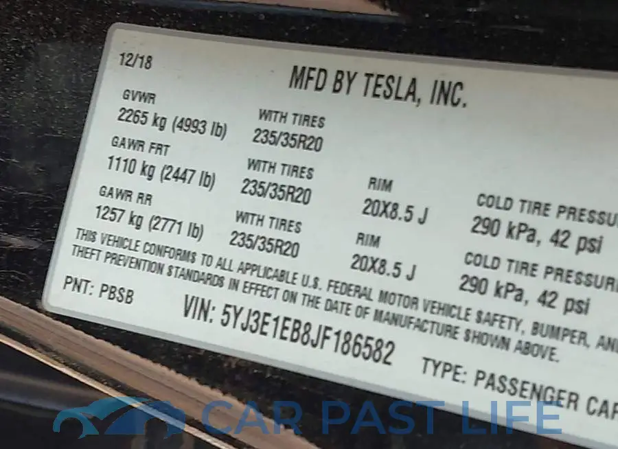 5YJ3E1EB8JF186582# 9
