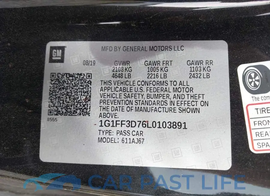 1G1FF3D76L0103891# 9
