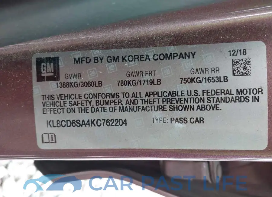KL8CD6SA4KC762204# 9