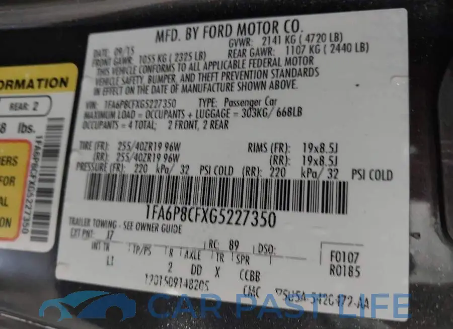 1FA6P8CFXG5227350# 9