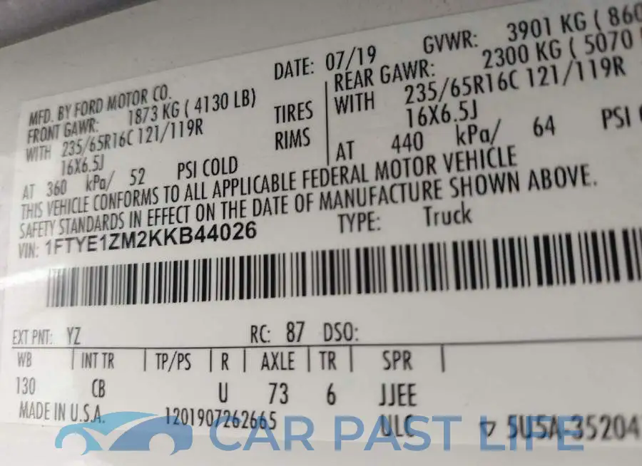 1FTYE1ZM2KKB44026# 9