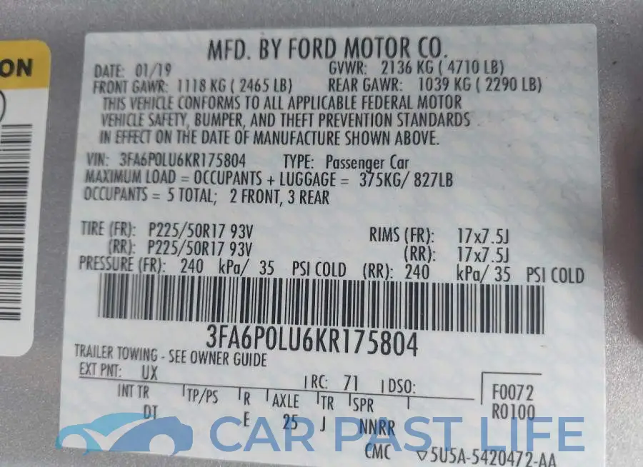 3FA6P0LU6KR175804# 9
