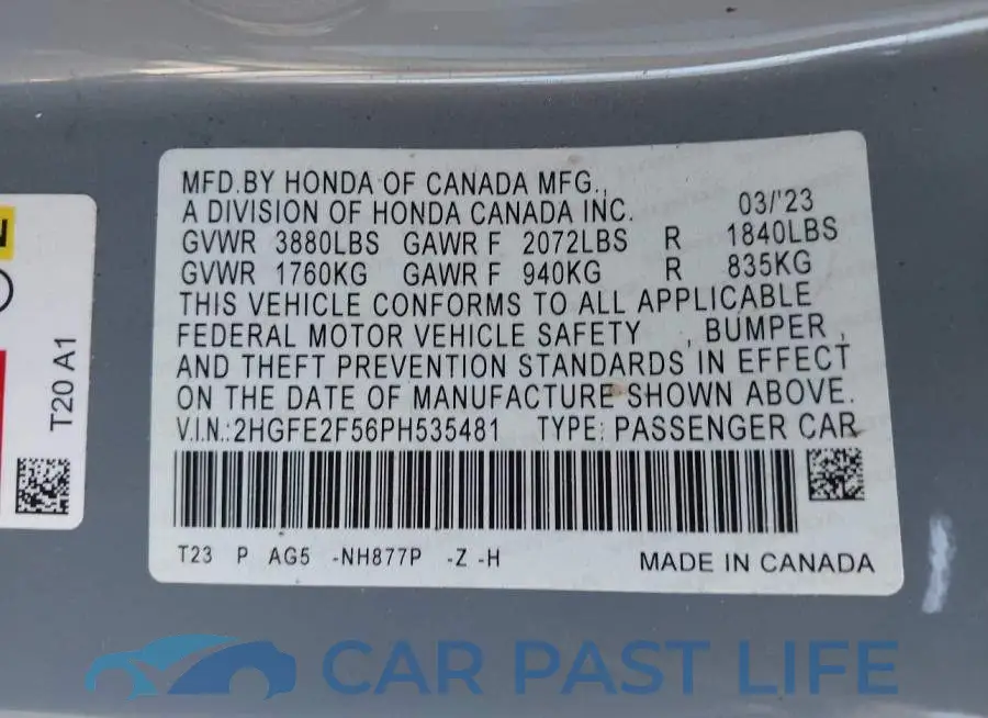 2HGFE2F56PH535481# 9